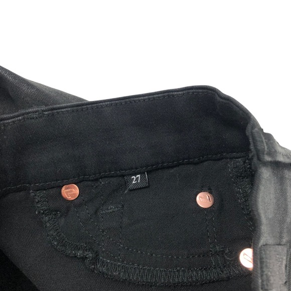 $198 7 For All Mankind High Waist Ankle Skinny Size 27 Coated Faux Leather Waxed - Picture 12 of 12